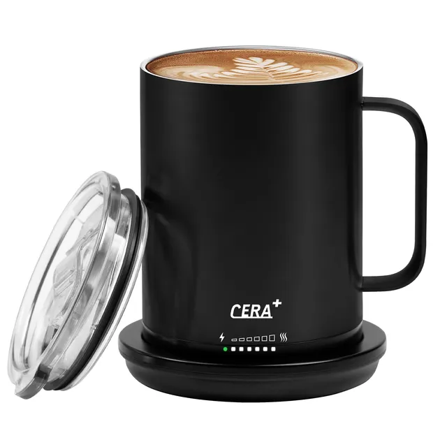 Temperature Control Smart Mug Vacuum Insulation USB Charging Self Heated Coffee Mug Modern Steel Mug with Lid Stainless Steel