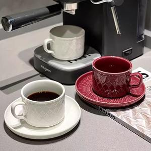 Juego de Taza y Platillo de Café con Patrón de Encaje Repujado, Estilo Francés Elegante, con Portavasos, Taza de Cerámica Retro para el Té de la Tarde en Casa - Product Image 5