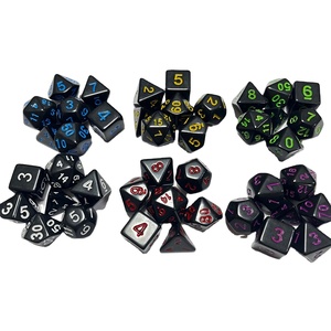 DND D D Game Solid Colors Custom 7pcs Per Set High Quality Polyhedral Colored Plastic Dice Wholesale Dice Sets