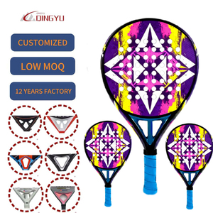 Raqueta de Tenis de Mesa Qingyu <span class=keywords><strong>Sport</strong></span> 2026, Nueva Llegada, Personalizada, Roja y Negra, de Fibra de Carbono 3K, Forma de Lágrima, Portátil, Duradera y de Alto Rendimiento - Product Image 1