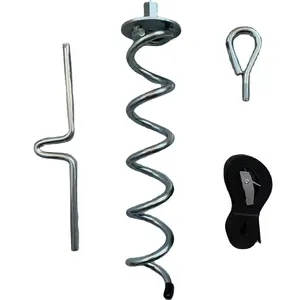 Spiral Ground Anchors Kit Heavy Duty Screw In Earth Anchors With Crow Bar