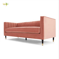 Canapé moderne en tissu velours de style nordique luxueux à trois places, minimaliste, pour petit salon, hôtel, école