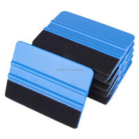 Raclette en plastique souple 10*7,3 cm, raclette en caoutchouc bleue avec bord en feutre, outils d'installation pour film teinté automobile et vinyle