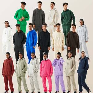 High Quality Custom Cotton Tracksuit for Men Oversized 370 Grams <b>Hoodie</b> and Sweatpants Set for Autumn Season - Product Image 2