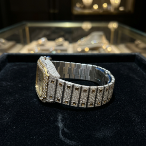 Montre de luxe hip-hop en alliage d'acier inoxydable avec verre saphir, testeur de diamant, boîtier personnalisé et moissanite, style antique et quartz - Product Image 3