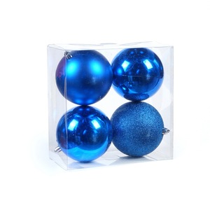 Boule de décoration de noël boule décorative d'arbre de noël brillant mat pleine poudre collante 10CM galvanoplastie en plastique - Product Image 4
