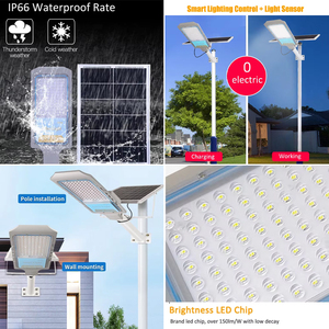 Lampadaire <span class=keywords><strong>Solaire</strong></span> <span class=keywords><strong>LED</strong></span> Extérieur Hairolux IP65 Étanche avec Détecteur de Mouvement 100W 200W 300W - Product Image 2