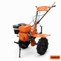 Motoculteur agricole 10 CV à moteur diesel avec embrayage à disque pour verger, dents en acier robustes, profondeur de travail réglable
