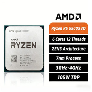 CPU AMD Ryzen <span class=keywords><strong>5</strong></span> 5500X3D Original, 6 Núcleos, 12 Hilos, 3.4GHz, para PC de Escritorio, Procesador de Alto Rendimiento para Juegos - Product Image 1
