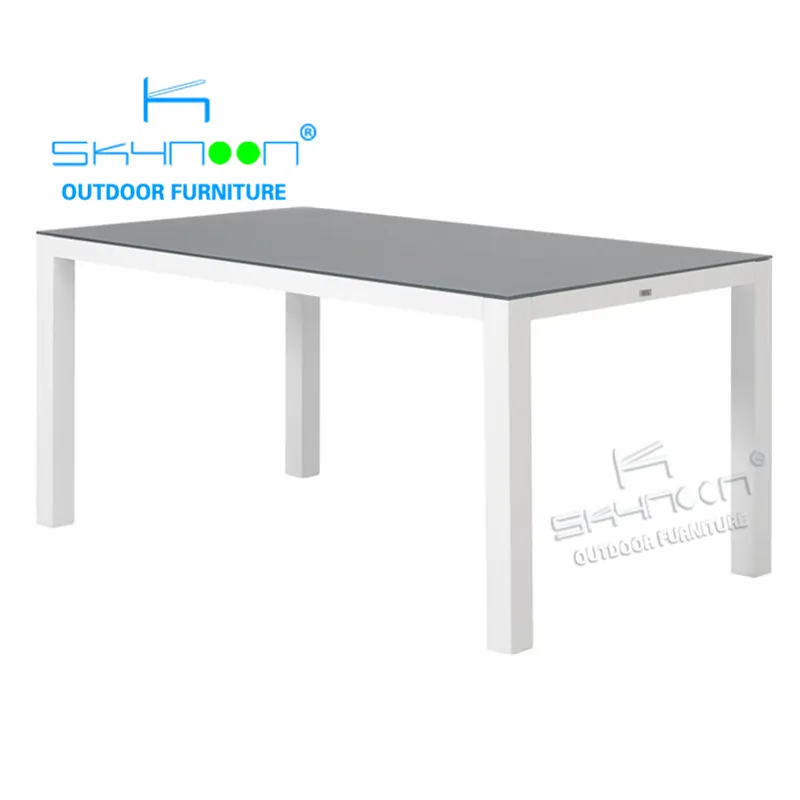 Nuovo design mobili da esterno in alluminio vendita calda tavolo da esterno rettangolare tavolo da giardino per tutte le stagioni mobili da giardino (51260E)