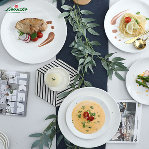 Tùy Chỉnh Màu Trắng Tinh Khiết Sứ Tấm Nông Khách Sạn Nhà Hàng Đám Cưới Biểu Tượng Tùy Chỉnh Bộ Đồ Ăn Bán Buôn - Product Image 4