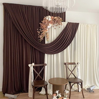 Rideau de fond en tissu Spandex noir et vert sauge, sans plis, 1,59 m x 3,05 m, pour décoration de fête, baby shower, mariage
