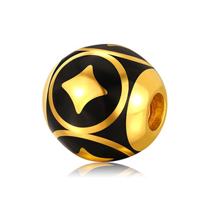 Tamaño pequeño diseño de moda 24K oro puro oro duro moneda de cobre Tianzhu pulsera con cuentas accesorios de joyería de oro de gama alta - Product Image 2