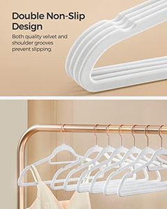 High Quality Custom Logo Anti Slip Multifunction Velvet Hanger Clothing Store Display Hanger Pant Skirt Coat Hangers - Product Image 3