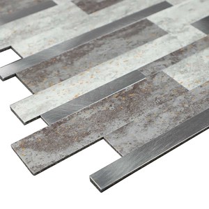 <span class=keywords><strong>Azulejos</strong></span> de Pared Autoadhesivos de Aluminio con Aspecto de Piedra Irregular Blanca y <span class=keywords><strong>Gris</strong></span> de 4 mm <span class=keywords><strong>para</strong></span> <span class=keywords><strong>Cocina</strong></span> - Product Image 4