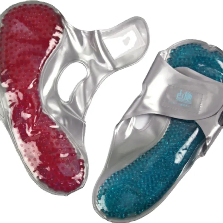 Zapatillas de gel de refrigeración por hielo para terapia de nailon, zapatos calientes y fríos, novedad