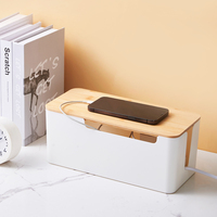 Boîte de rangement pour câbles en plastique PP avec 4 sorties, boîte de gestion des câbles, boîte de rangement pour multiprises écologique