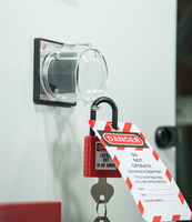 QVAND Cache-bouton d'arrêt d'urgence transparent amovible à clé pour disjoncteurs miniatures unipolaires
