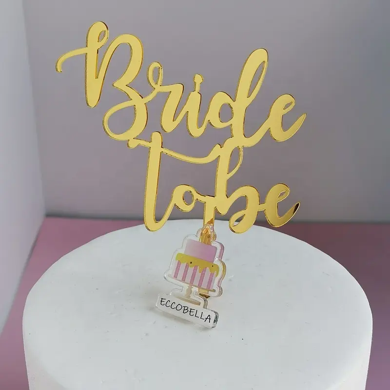 Topper acrílico para decoração de bolo, de noiva para ser, chuveiro de noiva, decoração de bolo de casamento