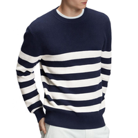 Europe et États-Unis Hot Men's Sweater Splicing Warm Pullover Sweater Automne et hiver Casual Men's Striped Sweater