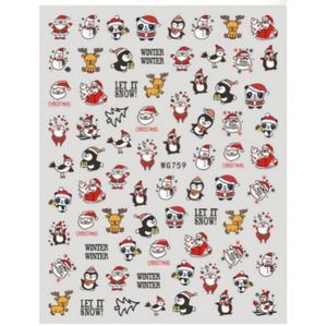 Décorations d'ongles DIY pour l'automne, l'hiver et Noël, <span class=keywords><strong>manucure</strong></span> flocon de neige, arbre, autocollants pour ongles 2D, dessin animé <span class=keywords><strong>rouge</strong></span> et vert, autocollants pour ongles en plastique - Product Image 6