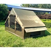 Tente de randonnée 600D Oxford double couche, résistante aux déchirures, gonflable 6.3, quatre saisons, vert olive, double entrée en U, imperméable