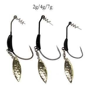 ब्लैक लीड लुर क्रैंक हुक 7 जी 4 जी 2 जी प्लस सीटिन असर घूर्णन लूप हुक समुद्री मछली पकड़ने - Product Image 3