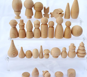 Figurine de poupée en bois de hêtre naturel sculpté, à peindre soi-même, non finie, décoration de bureau, artisanat en bois, ornement pour enfants - Product Image 3