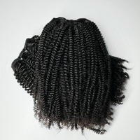 Extensions de cheveux humains brésiliens bouclés afro, super double drawn, cuticules alignées, vierges bruts, texture crépue, en trame