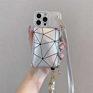 Portefeuille sac à main étui de téléphone croix corps PU chaîne en cuir extérieur à l'aide de téléphone couverture sac pour <span class=keywords><strong>iPhone</strong></span> 16 15 14 13 12 11 Pro Max <span class=keywords><strong>Plus</strong></span> - Product Image 3