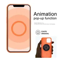 1:1 Officiel Pop Up Fenêtre Liquide Silicone étui pour Iphone 16 Pro Max Animation Magnétique Logo étui pour Iphone 15 14 13 12 11 pro