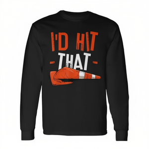 T-shirt à manches longues « I'd Hit That Traffic Cone » pour déguisement d'Halloween - Product Image 2