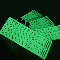 Lichtgevend Toetsenbord Russische Stickers Nachtlijn Handig Fluorescerend Licht Laptop Letters Toetsenbord Cover Engels Spaans