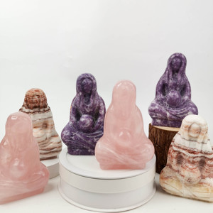 Vente en gros de quartz rose naturel sculpté à la main poli compréhension spirituelle de la <span class=keywords><strong>terre</strong></span> mère pour la décoration - Product Image 3