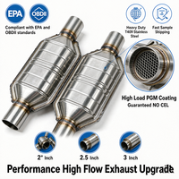Convertidor Catalítico Universal Compatible con EPA/OBDII, Catalizador de Escape de Alto Flujo de 2"/2.25"/2.5"/3" con Doble Sustrato para Automóviles