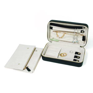 Small Pu Jewelry Packaging Zip Lock Boxes Bags With Logo Custom Jewelry Zipper Storage Bag Luxury