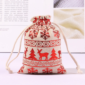 Christmas Decorations Gold Foil Durable Reusable Hot Stamping Gift <b>Bag</b> Christmas Drawstring <b>Advent</b> <b>Calendar</b> Candy Wrapping - Product Image 5