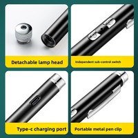 Lampe torche laser 2-en-1 ciel étoilé à lumière verte, rechargeable, en acier inoxydable, longue portée, pour extérieur, bureau et table de sable