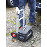 Chariot à main pliable robuste avec roues, chariot à main en aluminium avec poignée télescopique pour le déménagement