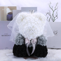 Ourson en peluche fait main ODIS Factory Direct, rose dans une élégante boîte en velours, longue durée de vie (3-5 ans), cadeau de Saint-Valentin haut de gamme pour elle.