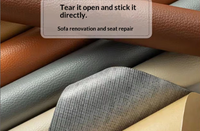 Tissu PVC auto-adhésif avec support tricoté, résistant à l'abrasion, gaufré, pour la réparation de canapés et de chaises de bureau