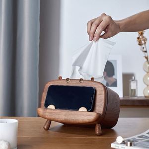 Wood Rectangular Facial <b>Tissue</b> Box Holder with Hinged Lid - Product Image 6