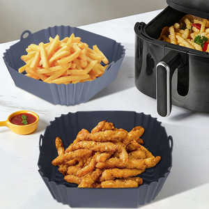 Cesta de Air Fryer Grande Capacidade Antiaderente de Grau Alimentício Reutilizável com Alças - Product Image 1