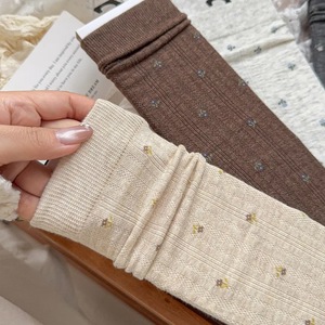 Women's Mid Calf Slouch <b>Socks</b> Floral Print Breathable <b>Polyester</b> Regular Style Autumn Winter Fashion - Product Image 1