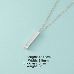 Spiegel oberfläche Edelstahl Nesting <span class=keywords><strong>Doll</strong></span> Diy Kubik zylinder Teleskops tange Anhänger Halskette - Product Image 5