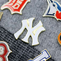 Badges de baseball pour enfants de haute qualité en gros, New York Yankees & Los Angeles Dodgers, alliage plaqué argent