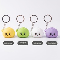 Porte-clés Mini Boulettes en Silicone Écologique, Jouet Squishy Anti-stress, Léger, Mignon, à Expressions Variées, Breloque de Sac Dessin Animé