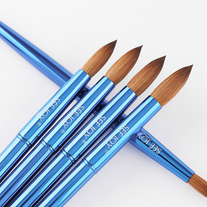 Nouveau Pinceau à Ongles de Luxe 2026 <span class=keywords><strong>en</strong></span> Acrylique 100% Pur Kolinsky avec Manche Métallique Bleu, Tête Ovale/Ronde pour Nail Art # 12- # 22 - Product Image 3