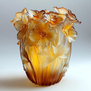 Ornement de décoration intérieure sculpté à la main Vase en cristal - Product Image 1