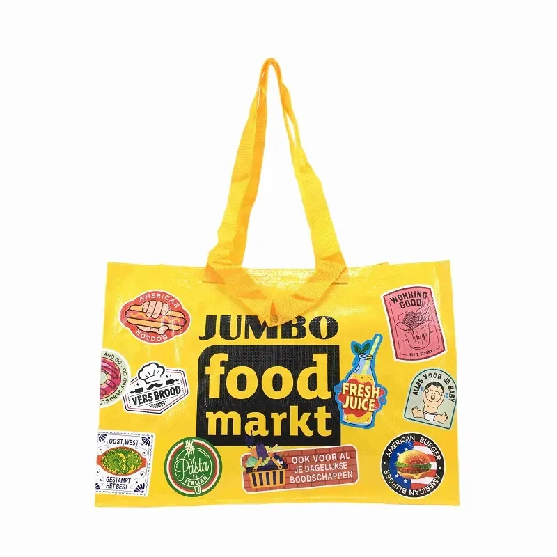 Woven Laminated Shopping Tote Bag Manufacturer Supply Custom Logo Printed Cheap Recycled Reusable PP Customized Logo Handled
